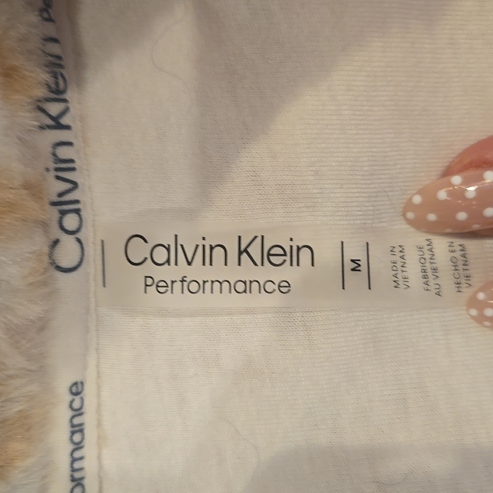 Calvin Klein Performance Cream/Tan Faux Fur/Fleece 1/4 Zip Lined Jacket - Picture 8 of 10